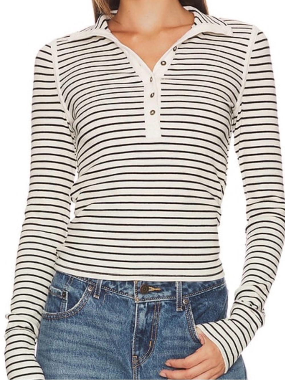 Free People•Lake Henley Stripe In Tea Combo•Size S•NWT
